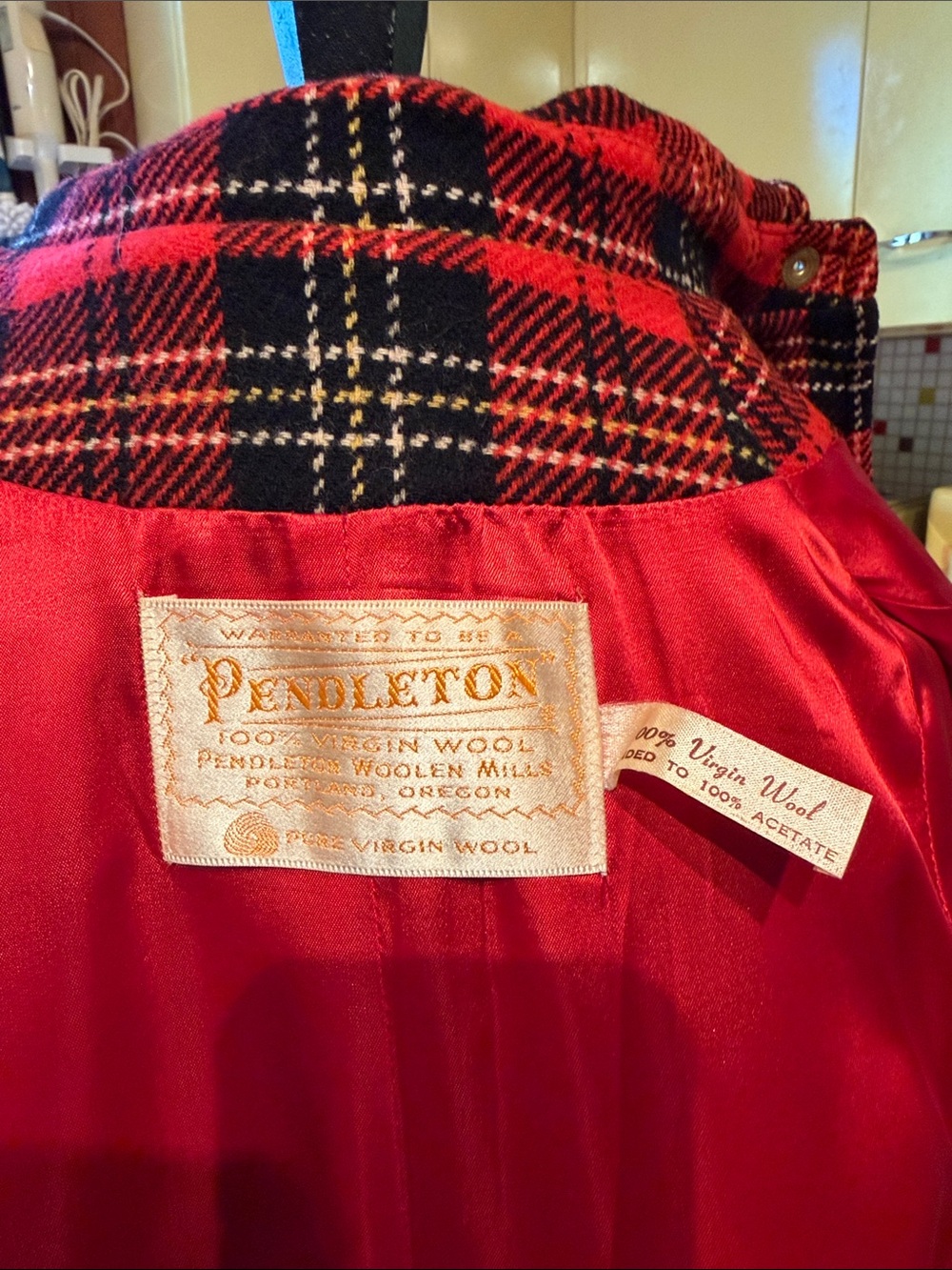 Pendleton Wool Cloak Type Jacket Plaid Cape - Picture 5 of 6